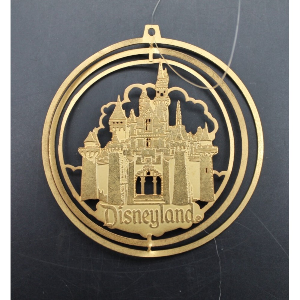 1996 Disney Disneyland Castle Brass Ornament 24K Gold Plated Sleeping Beauty